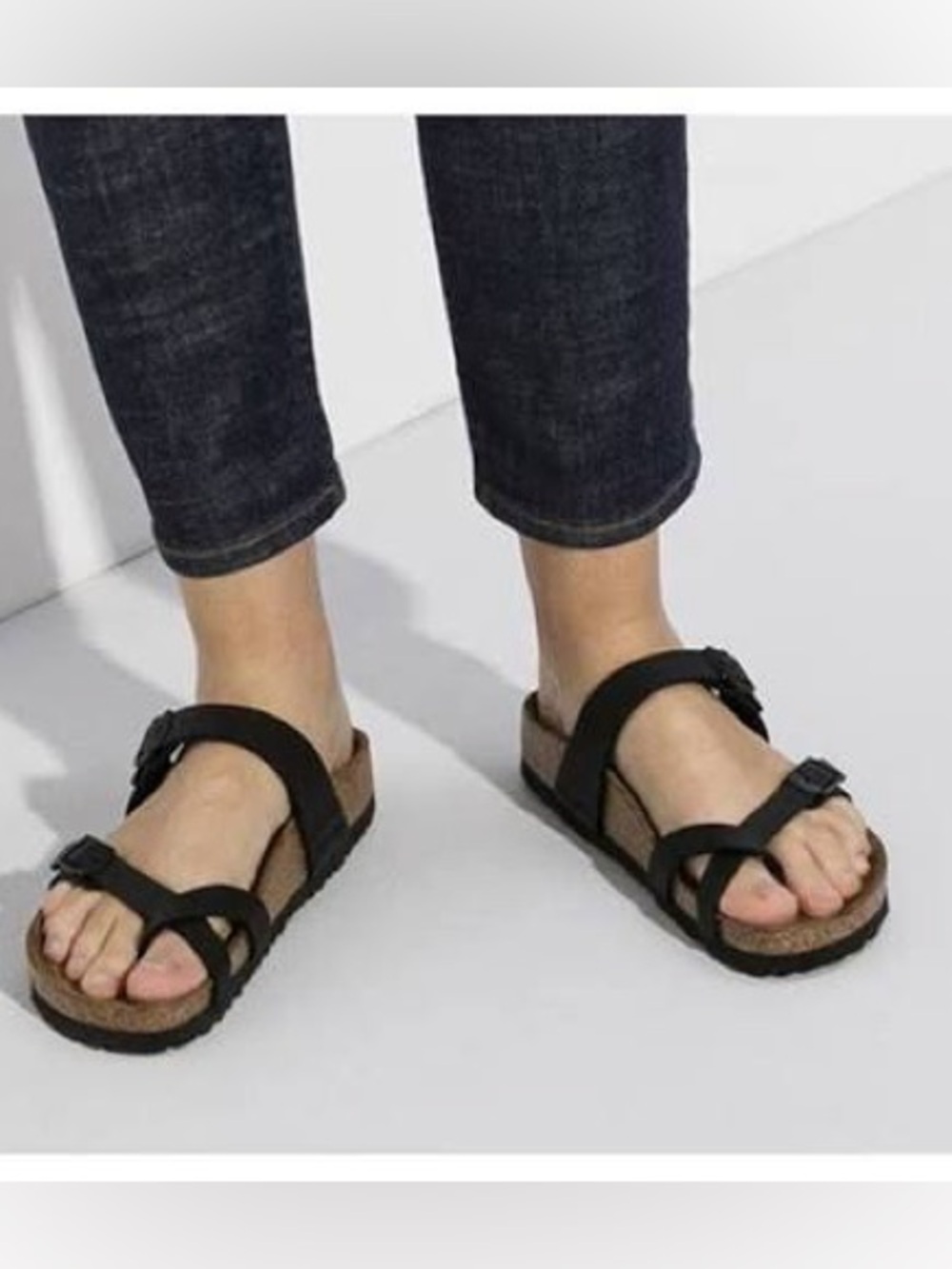 BIRKENSTOCK Black UNISEX Mayari Birko-Flor Sandals W/Crisscross Adj Straps EUC